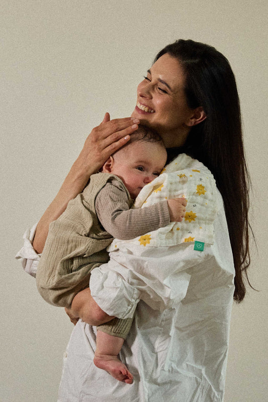 SOFT TOUCH 50x25 Newborn muslin cloths - Mustard yellow