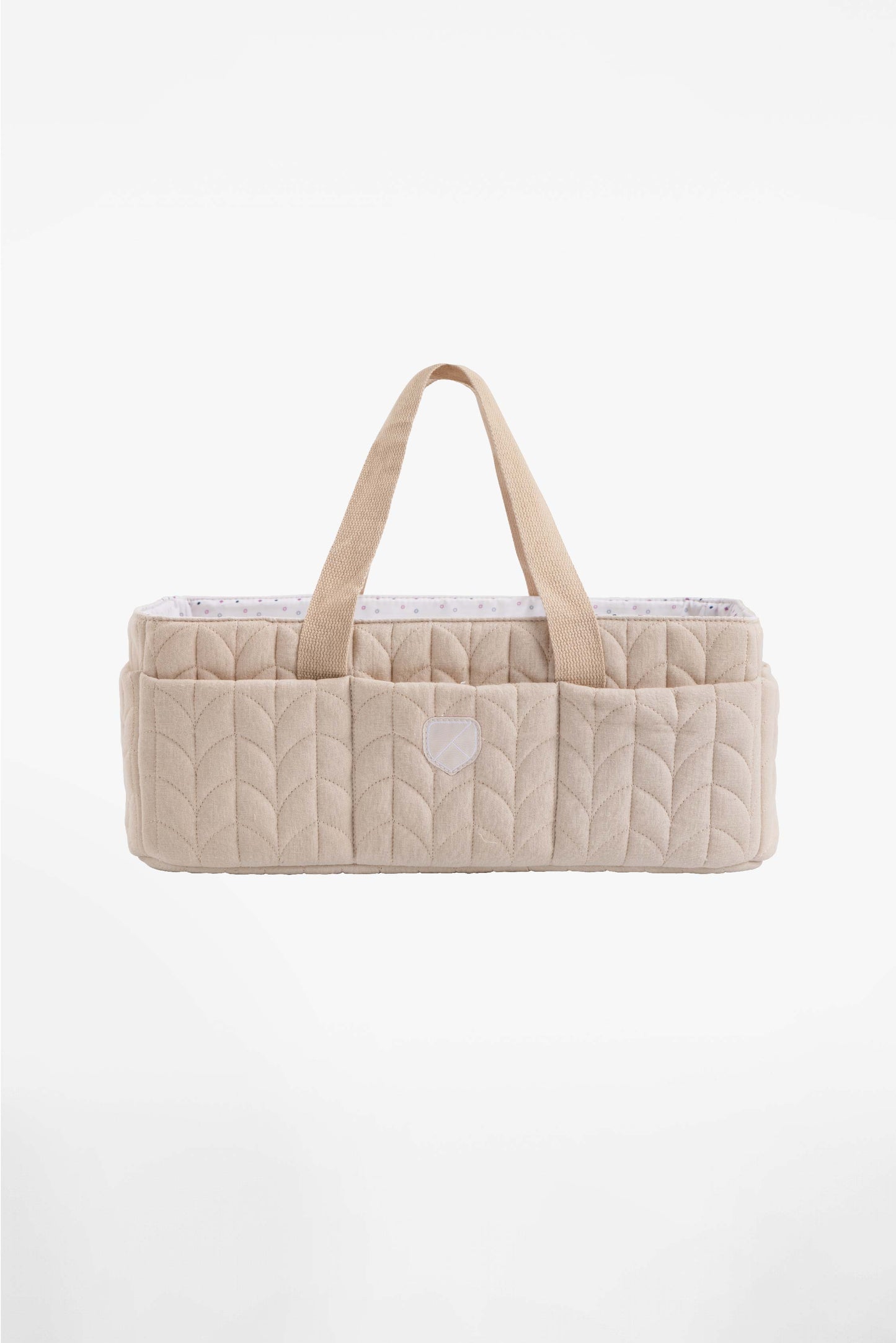 caddy bag organizer tasche für den wickeltisch - quilted beige 