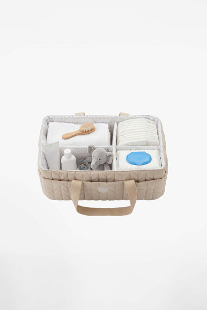 CADDY BAG Organizer Tasche für den Wickeltisch - Quilted Beige 