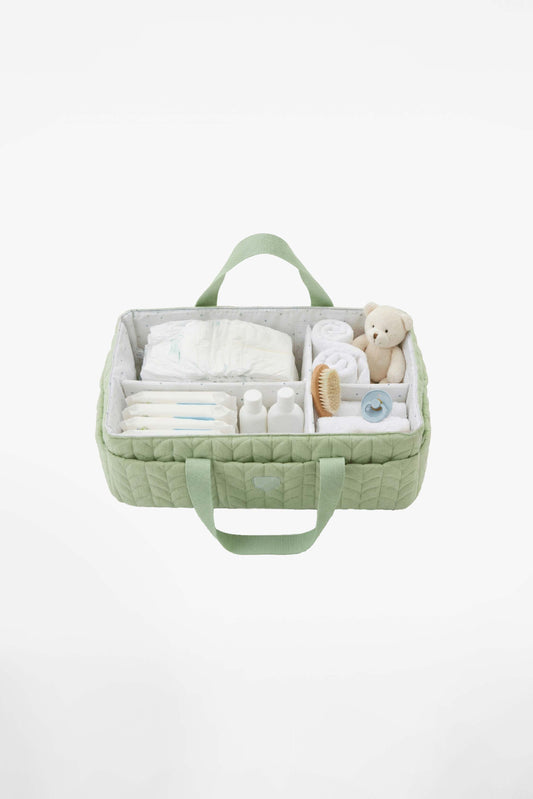 CADDY BAG Organizer Tasche für den Wickeltisch - Quilted Pale Green
