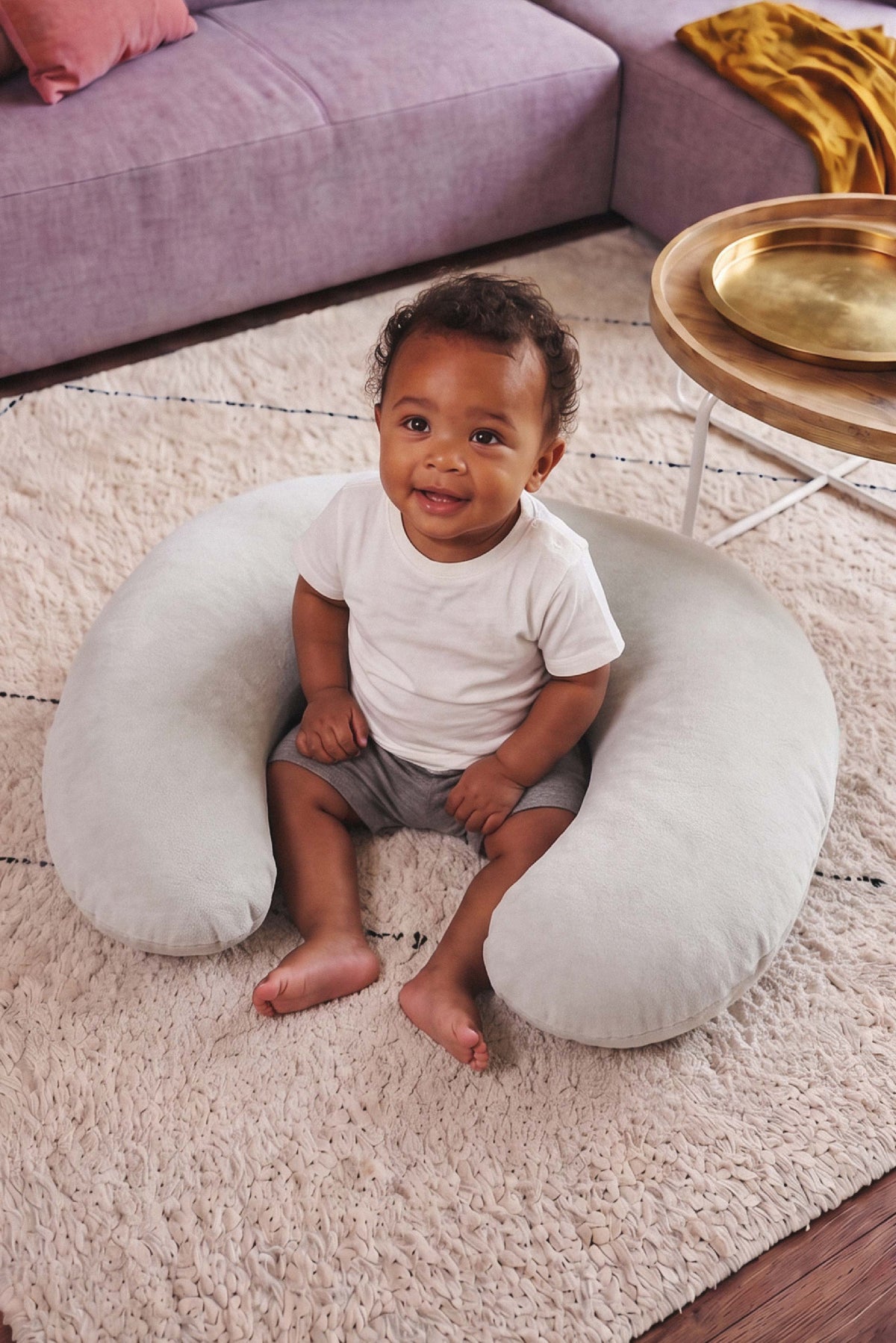 hug baby stillkissen - light grey