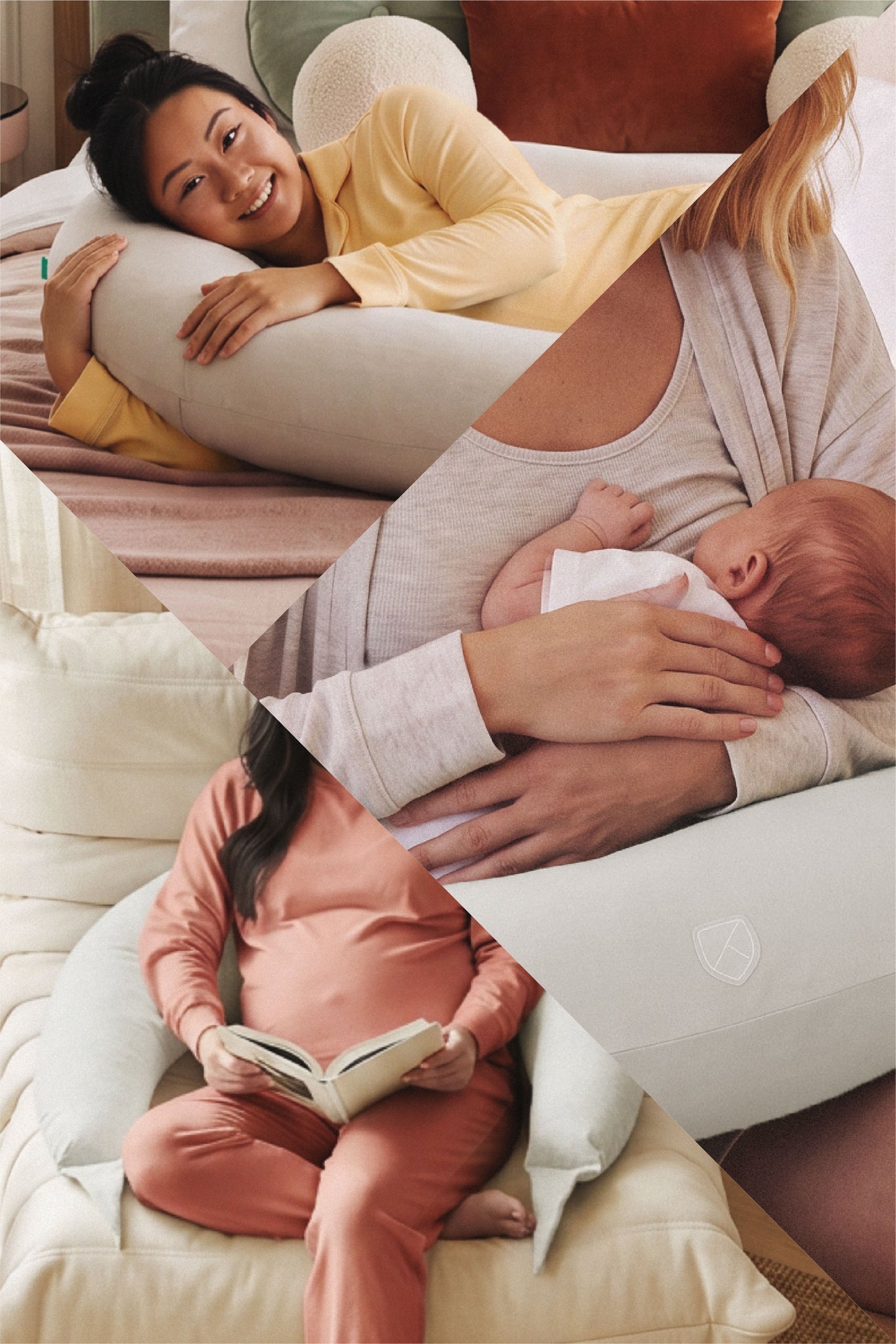 hugs pregnancy and breastfeeding pillow - light grey