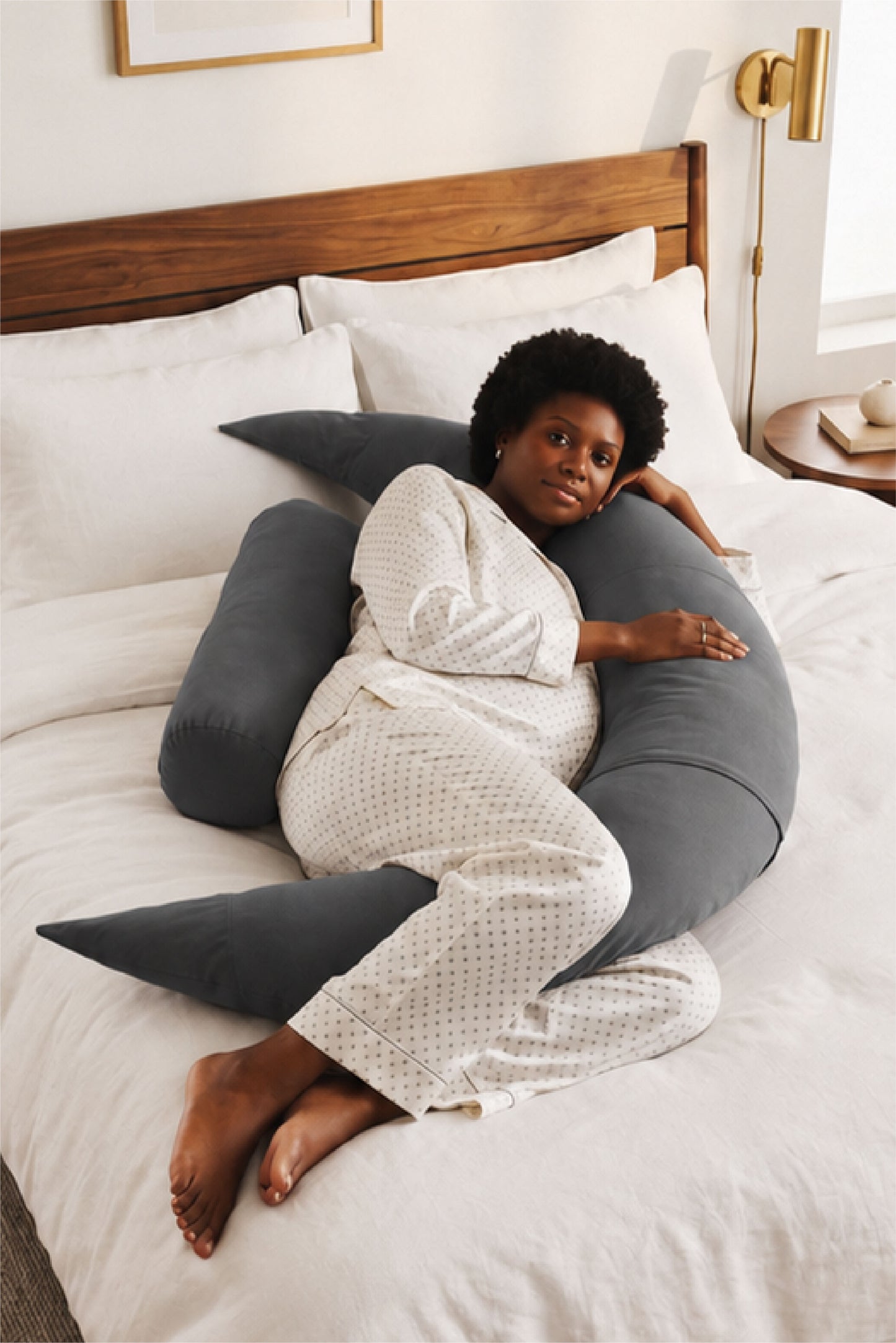 hugs plus schwangerschafts- und stillkissen - dark grey 