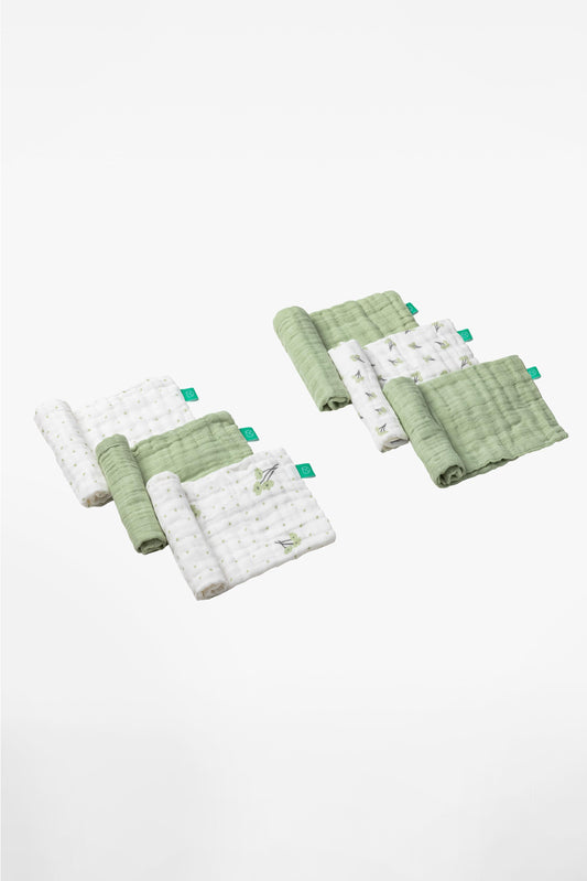 SOFT TOUCH 30X30 Newborn muslin cloths - Blossom Green