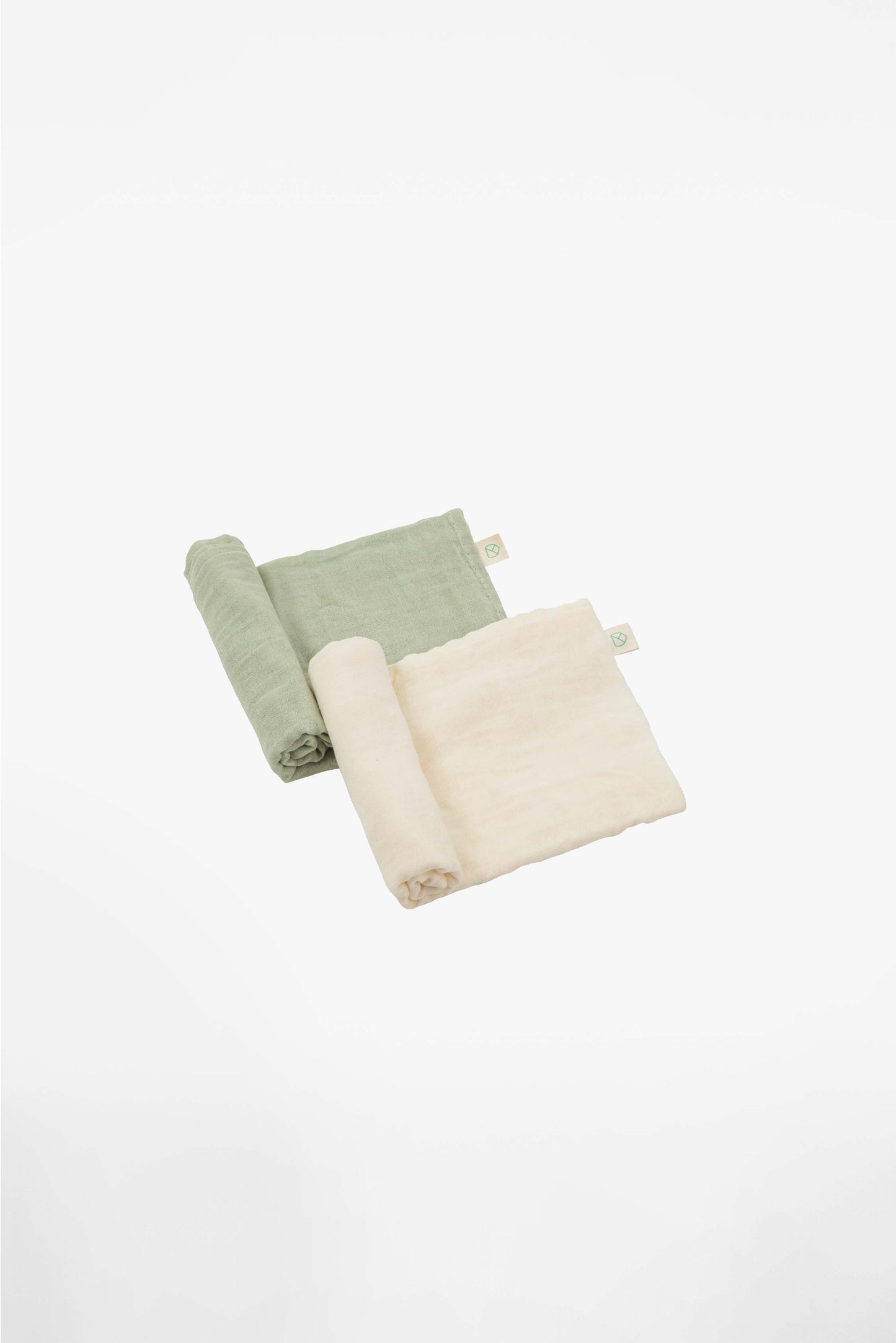 soft touch 80x80 bamboo mussole neonato - matcha - milk