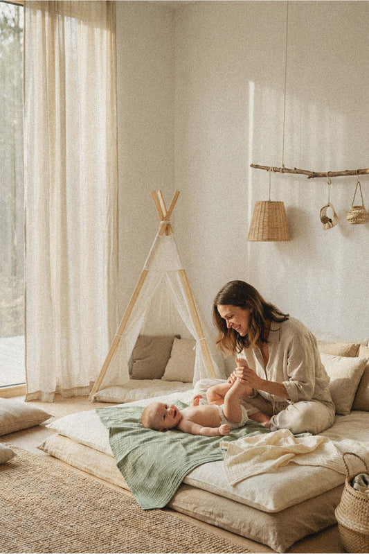 SOFT TOUCH 80x80 BAMBOO Baby Mulltücher - Matcha - Milk