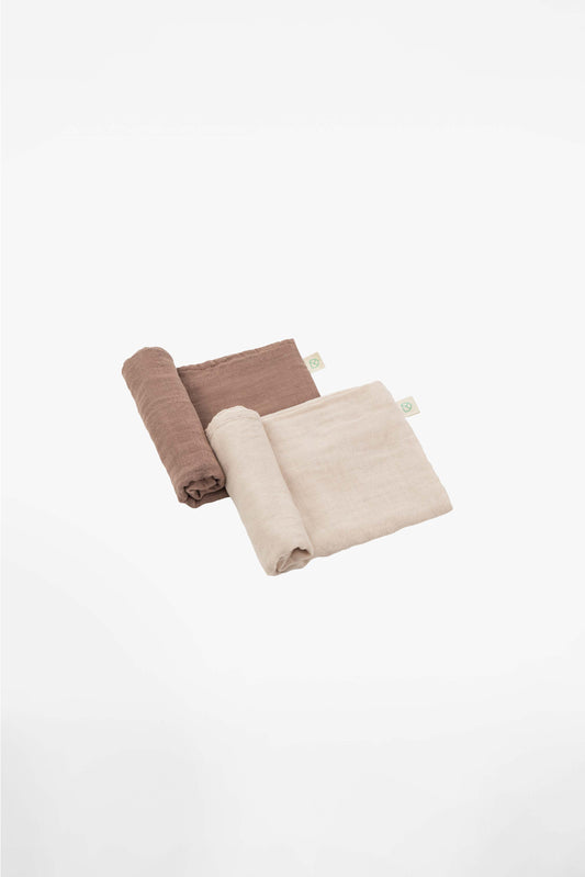 SOFT TOUCH 80x80 BAMBOO mousselines bébé - Oat-Cappuccino