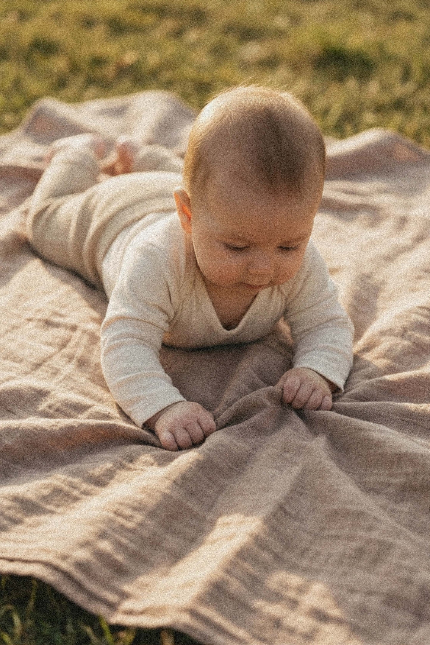 soft touch 80x80 bamboo mussole neonato - oat-cappuccino