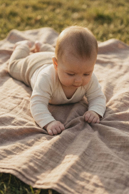SOFT TOUCH 80x80 BAMBOO mussole neonato - Oat-Cappuccino