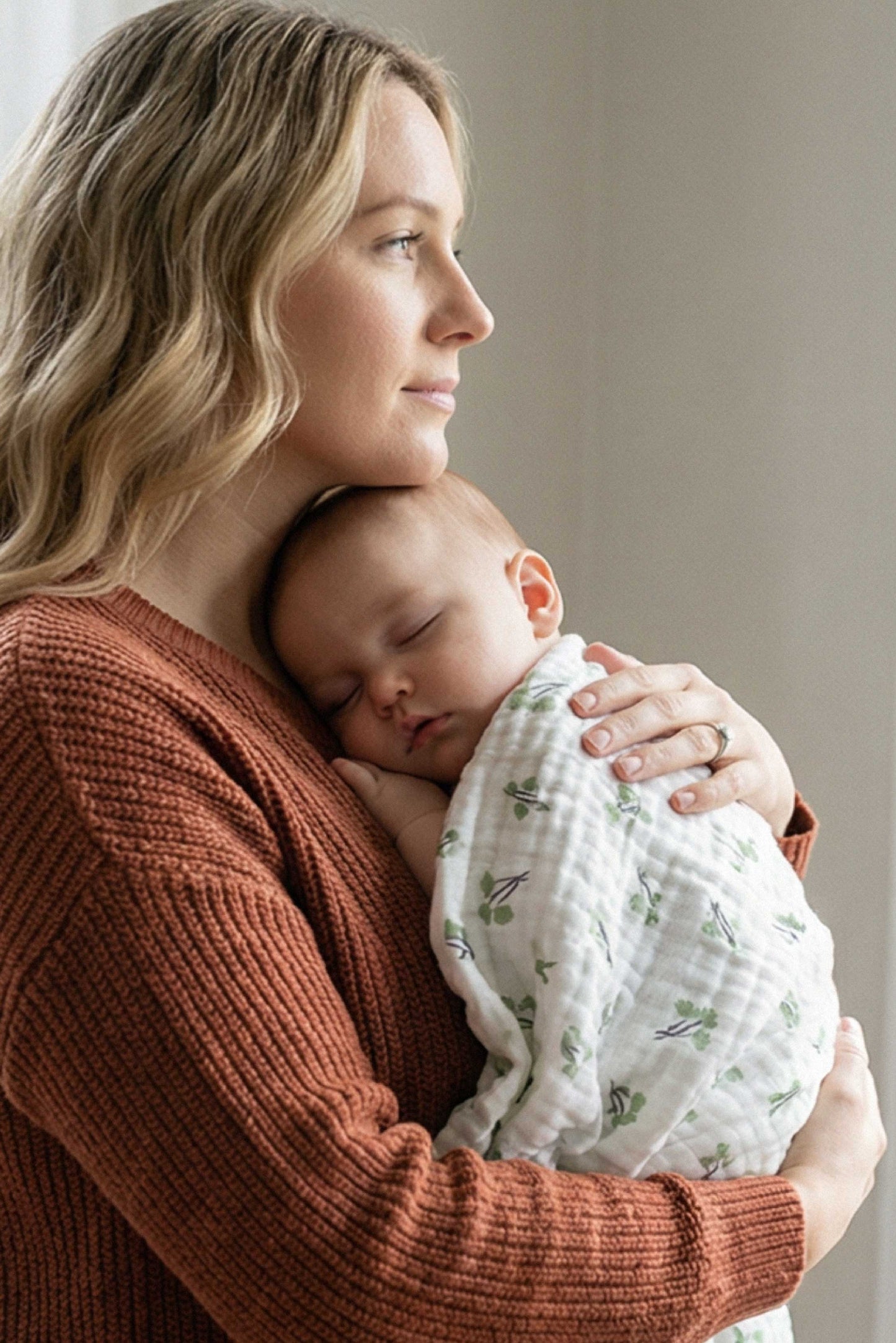 soft touch 80x80 musselintücher für neugeborene - blossom green