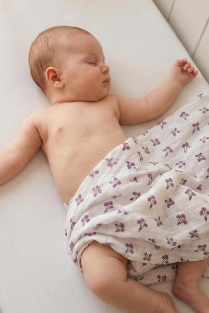 SOFT TOUCH 80x80 Newborn muslin cloths - Blossom Purple