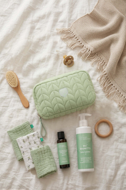 NECESSAIRE Baby Beauty Case -  Quilted Pale Green