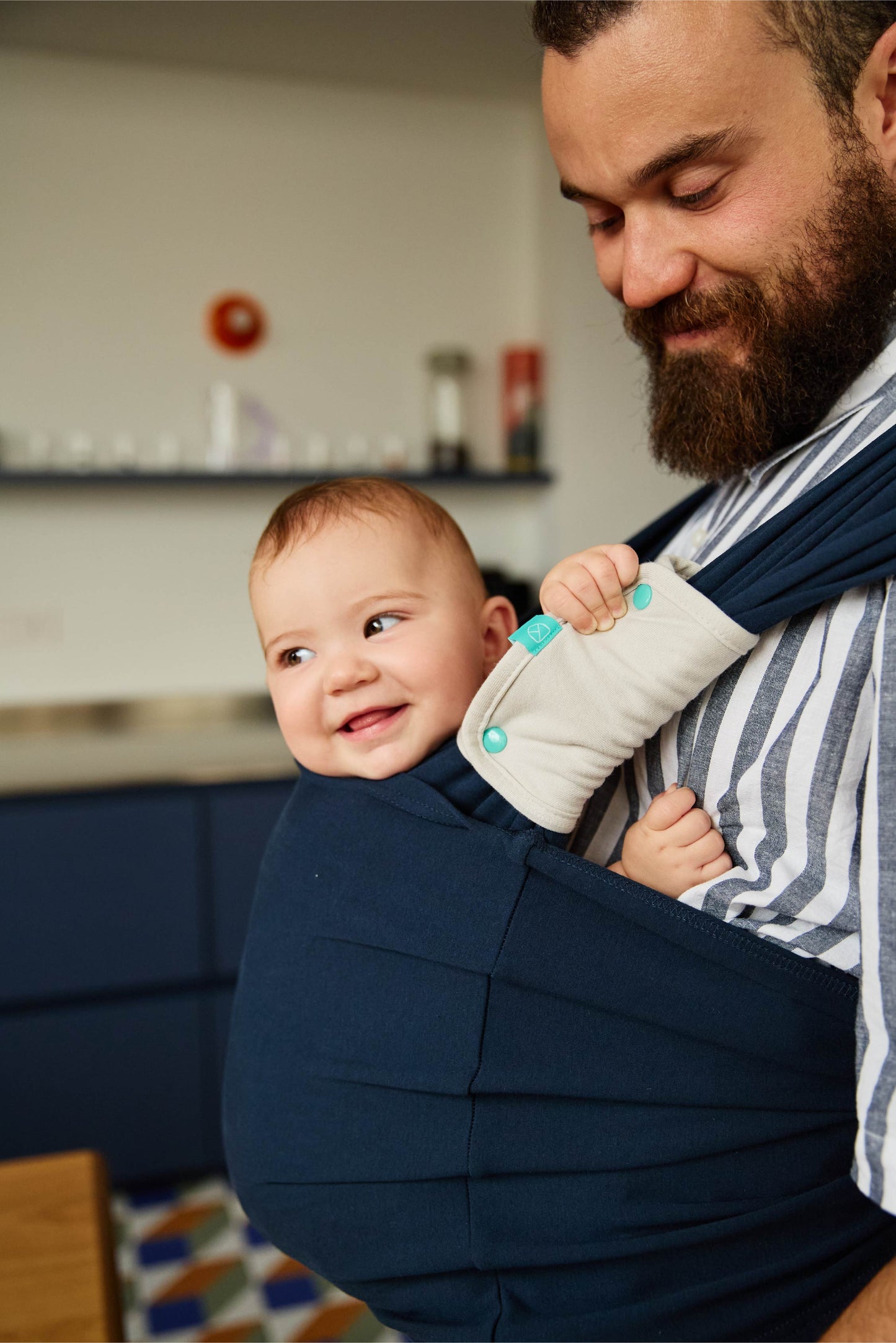 teething pad für babytragetuch - light grey
