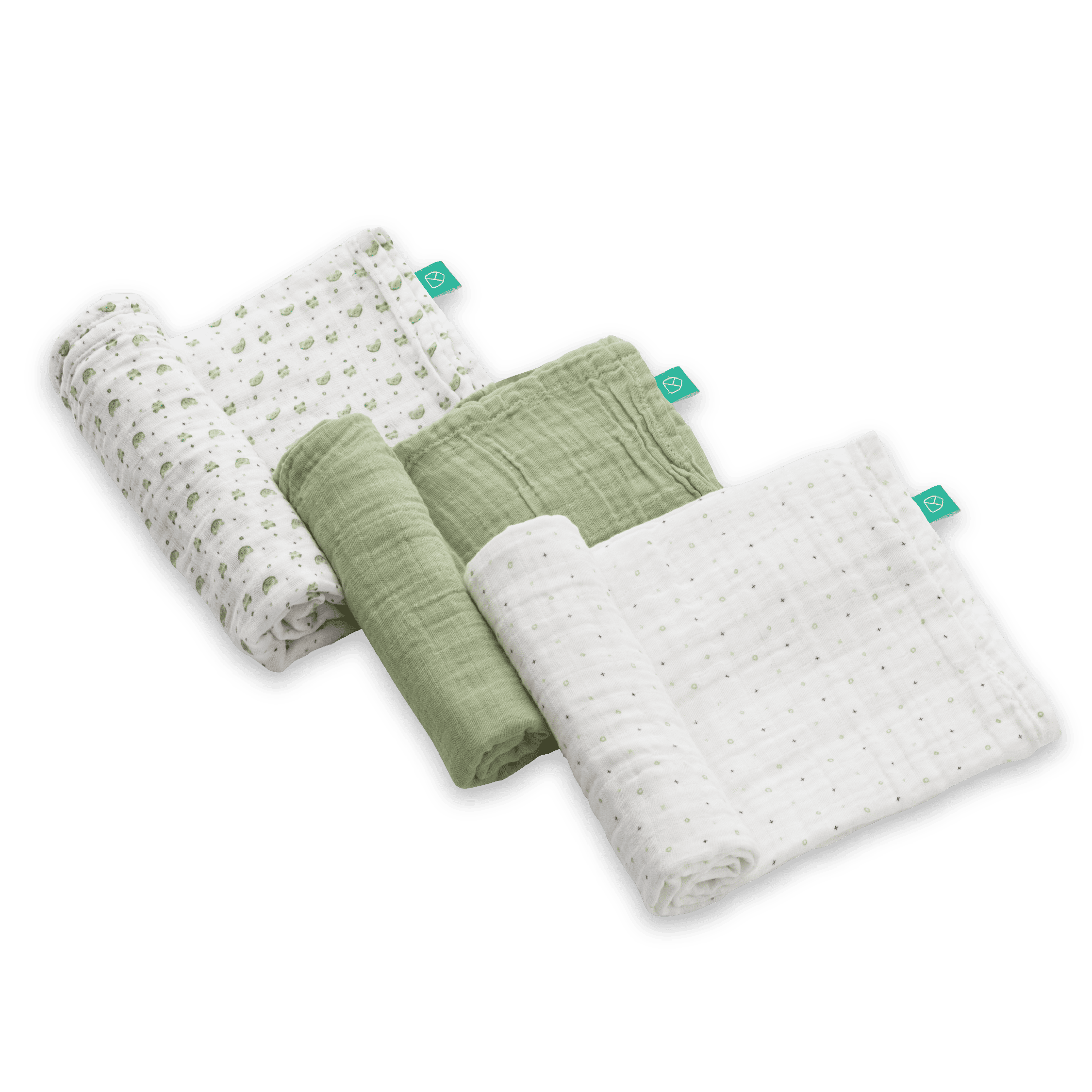 SOFT TOUCH 80x80 Muselinas bebé - Sage Green