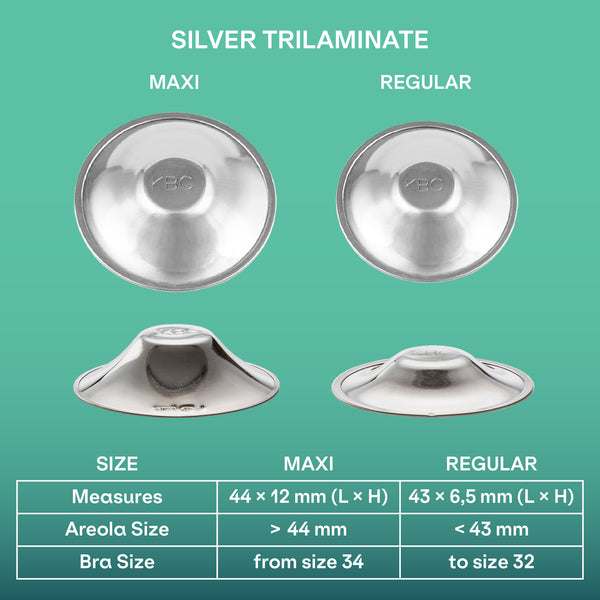 SILVERETTE The Original Silver Nursing Cups, Silverettes Metal Nipple  Covers for Breastfeeding, Nursing Shield, 925 Silver Nipple Cover Guards,  Soothe