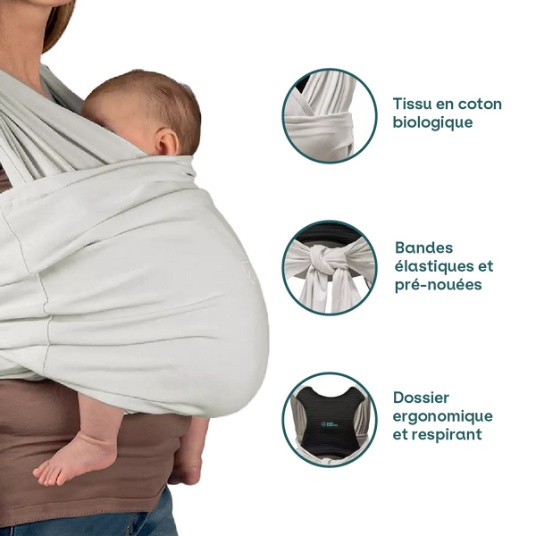 Écharpe de portage pour bébé, koala réglable, respirant, porte-bébé, porte- bébé, porte-bébé, Wild Ride, système de portage pour les tout-petits  jusqu'à 18 kg (noir) : : Bébé et Puériculture
