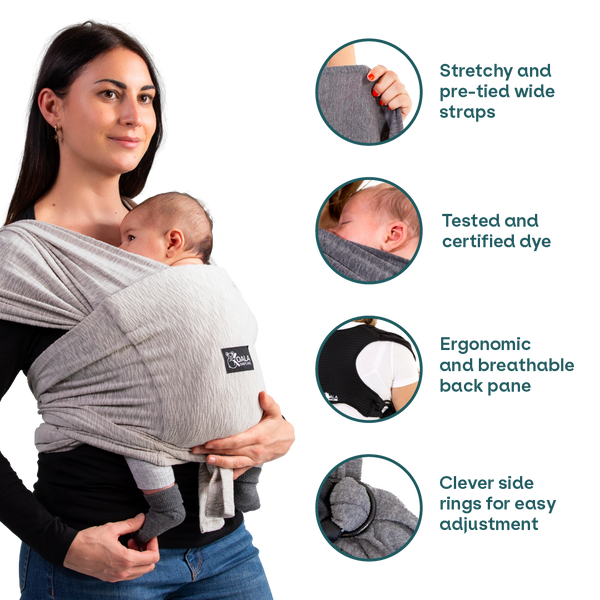 Koala Babycare Baby Carrier Wrap, Easy to Wear As a T-Shirt - Baby Wearing  Wrap One Size Fits All - Newborn Wrap Carrier Up to 22lbs