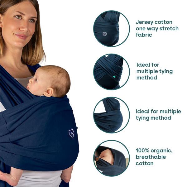 Koala Babycare Baby Sling Easy to Wear - Certified Ergonomic Support -  Multi-Purpose Stretchy Baby Carrier Suitable up to 9 kg - Baby Wrap Carrier  for